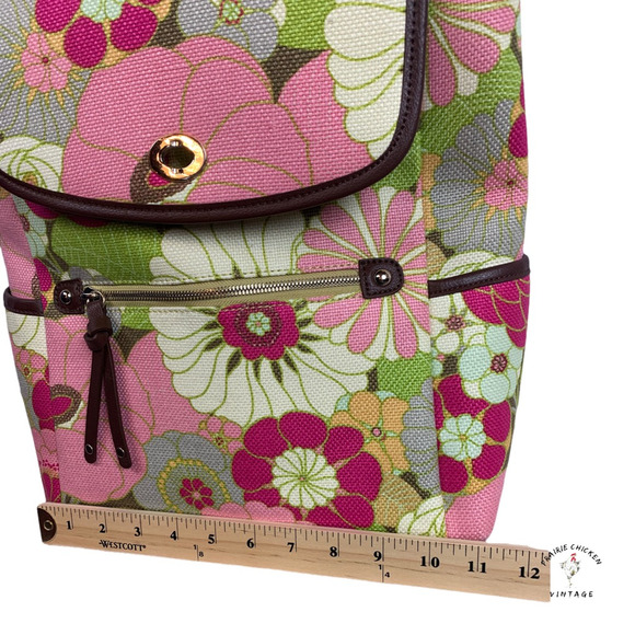 Spartina Womens Purse Tote Bag Pink Green Floral Adjustable Strap satchel - Picture 8 of 12